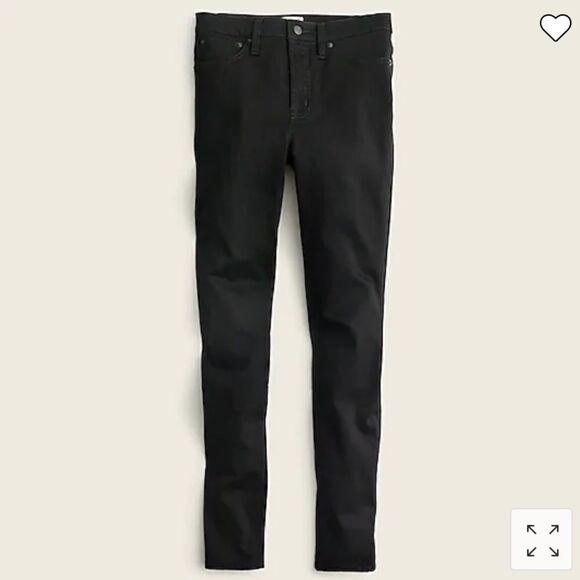 J. Crew 10" highest-rise toothpick jean in true black*